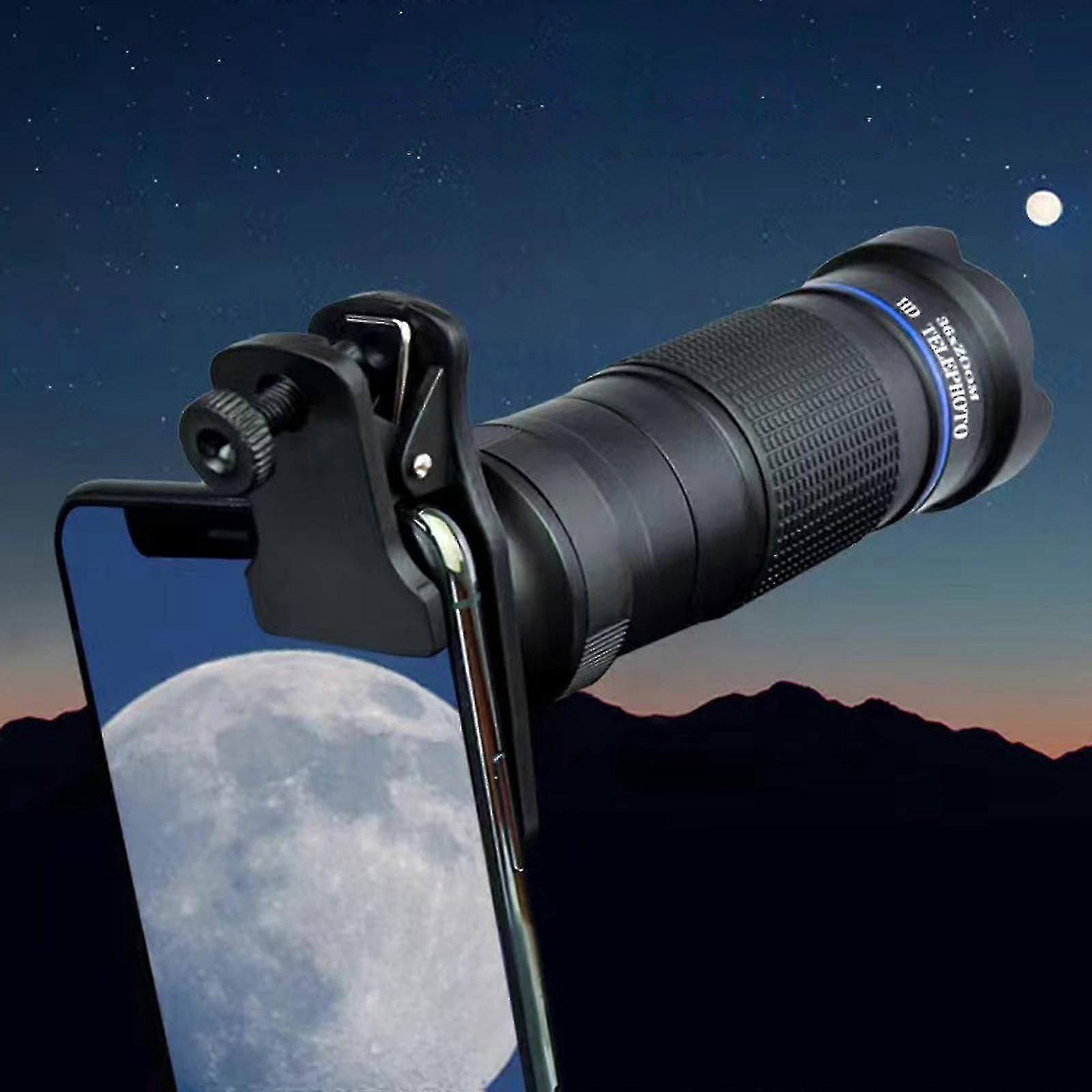 36x Telephoto Zoom Lens for Phone Camera with Universal Clip-On Mount
