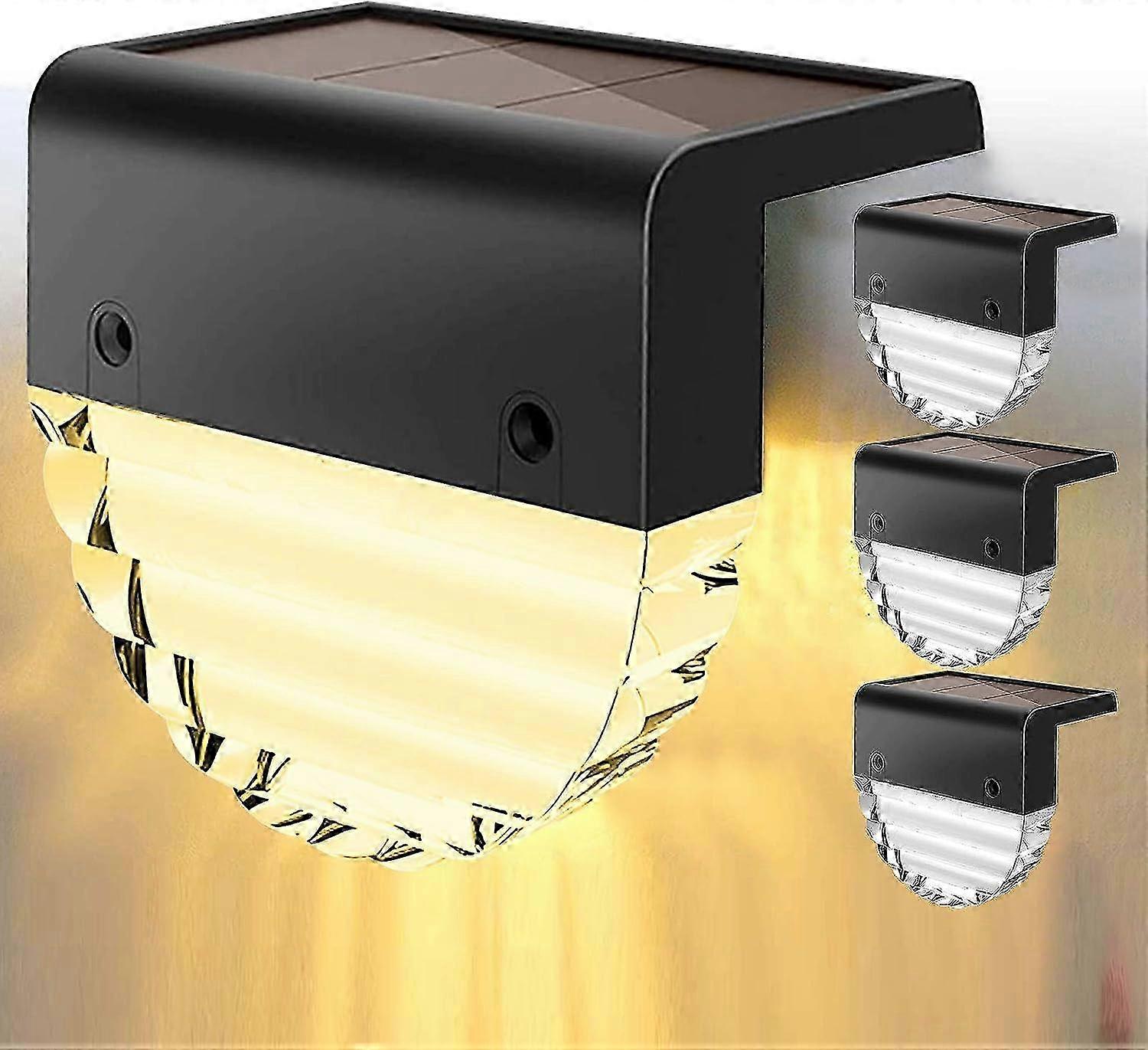 Solar LED Deck Lights - Colorful Warm Wireless Garden Path Stair Lighting