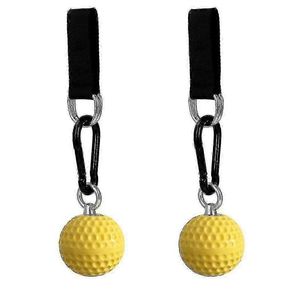 Hand Exercisers 2pcs 7.2cm Pull Up Balls Hand Grips Finger Force Trainer Yellow