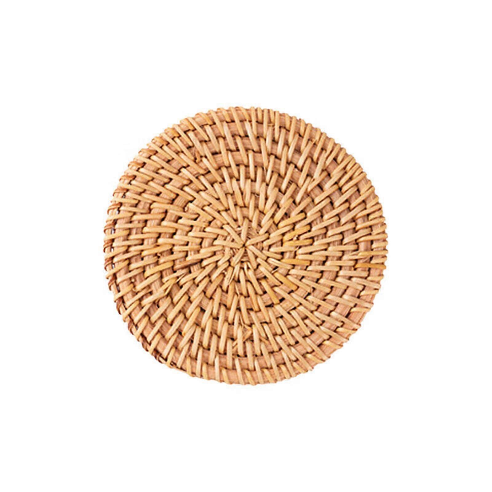 Handcrafted Rattan Tea Coasters, Delicate Cup Mats, 4 cm Diameter, Rattan Design, Suitable For Various Occasions