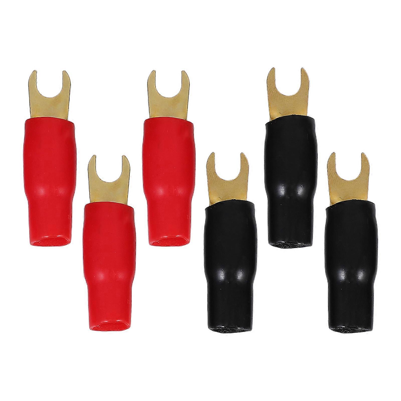 Audio Crimp Connectors, Reliable Copper Fork Terminals for Speaker Systems
