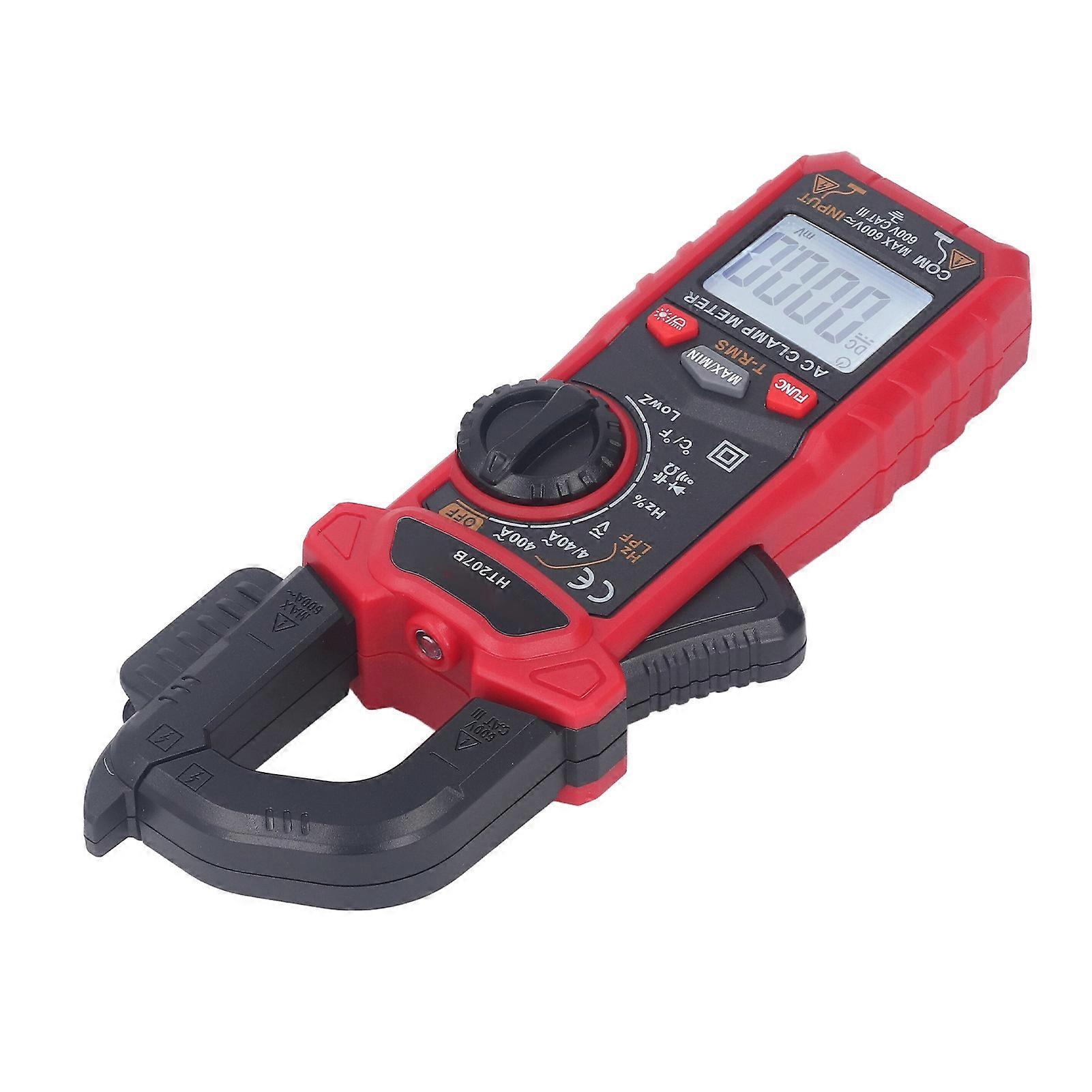 LCD Ström Spänning Motstånd Klämma Voltmeter Amperemeter LED Ficklampa AC DC Elektrisk Digital Multimeter Klämma Meter 