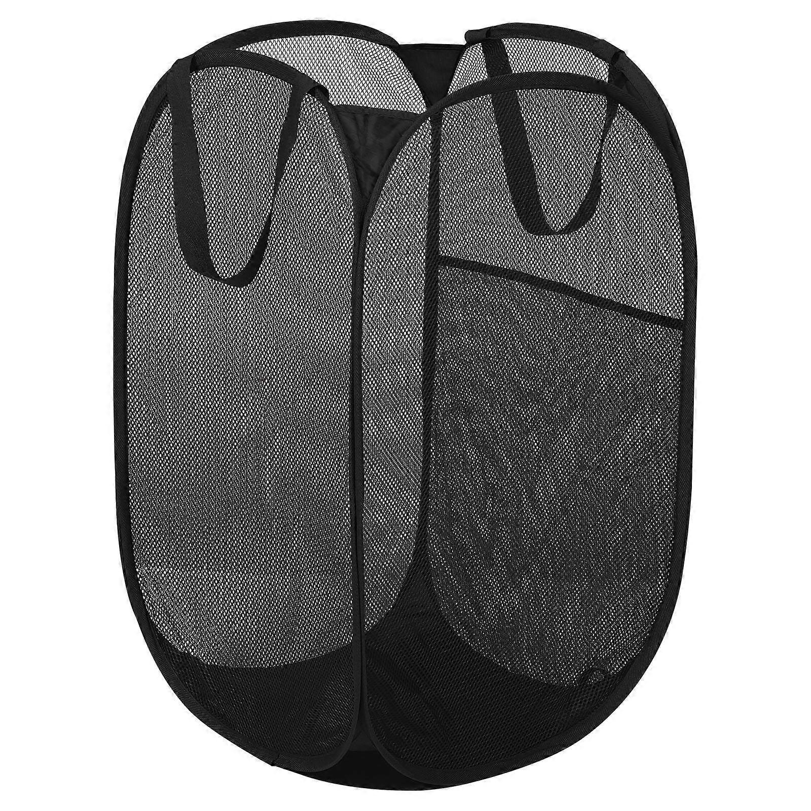 Collapsible Laundry Hamper Clothes Storage Rectangular Black 58X36CM Portable 1Pcs