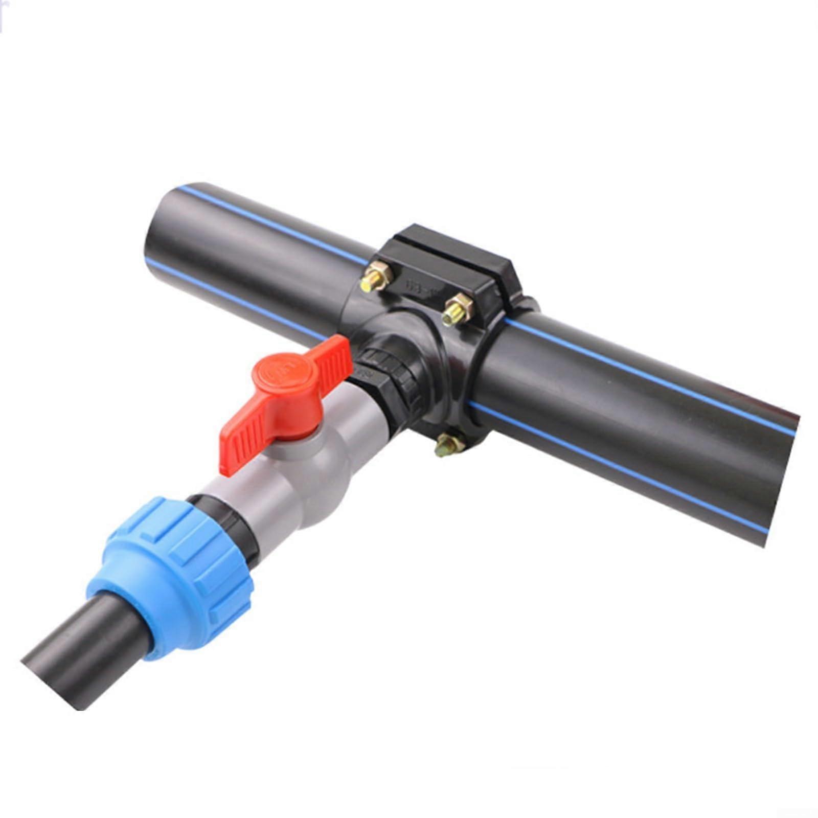 PE Pipe Clamp Connector With External Thread, Blue Or Black, Low Resistance And High Flow, 32 Mm By 25 Mm (1 In)