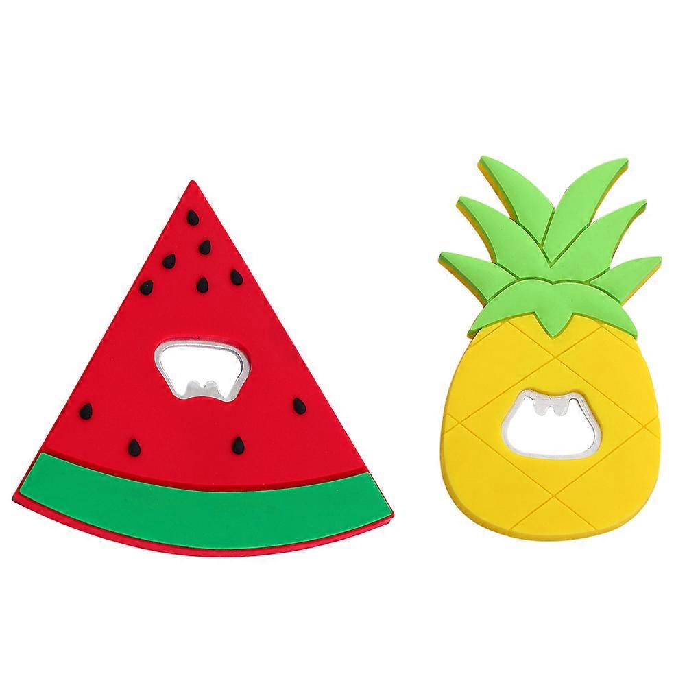 Lovely Bottle Opener Fruit Shape Opener Use Rubber Ferroalloy Bottle Opener 2Pcs