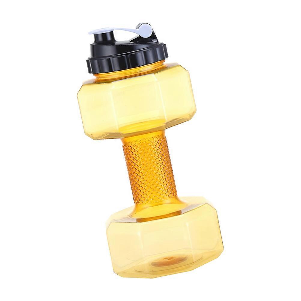 Haltère En Forme Coupe Portable Sports Bouteille D’eau Jaune 1Set Pour Une Utilisation En Gym