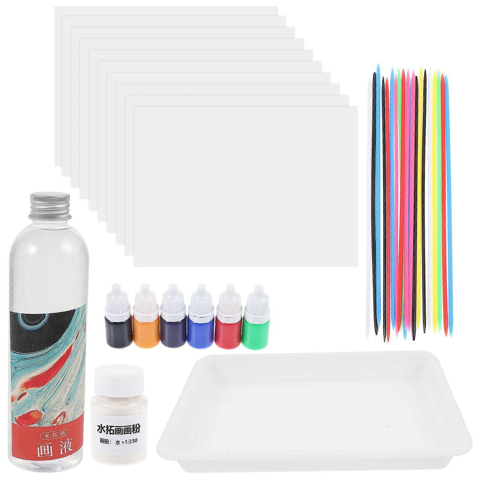 Marbling Pigment Kit Water Marbling Pigment Kit For DIY Coloring Assorted Color 34.00X25.00X2.00CM Artistic Skill Building 1 Set