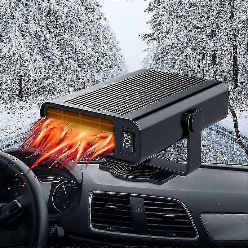 Car Heater 2 in 1 12V 150W Portable Car Quick Defogger Defroster 360 Degree Rotating Car Windshield Defroster with Cigarette Lighter Sockets Guazhuni
