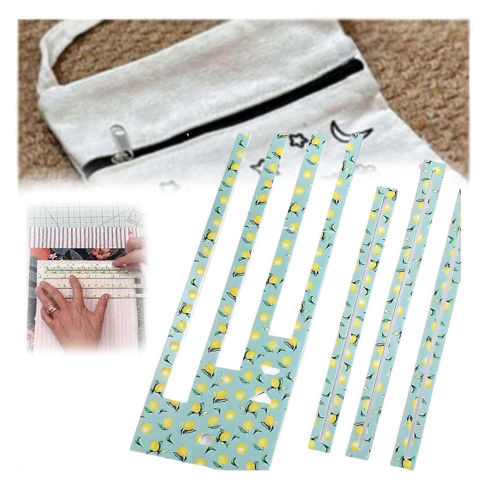 Acrylic Zipper Template Set for 2.2–22.9 cm Zippers, Ruler for Bag Sewing and Crafting Tools