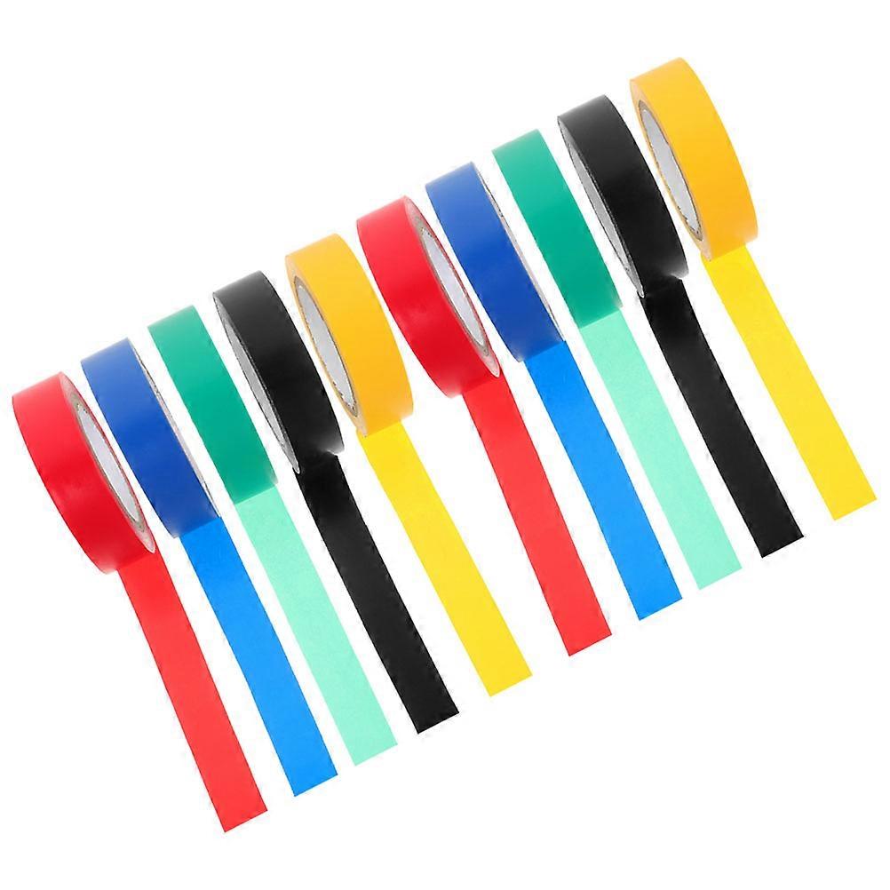 Colored Electrical Insulating Tape 10 Rolls, Moisture Resistant, Strong Adhesive, Vibrant Colors for Wire Identification and Organization