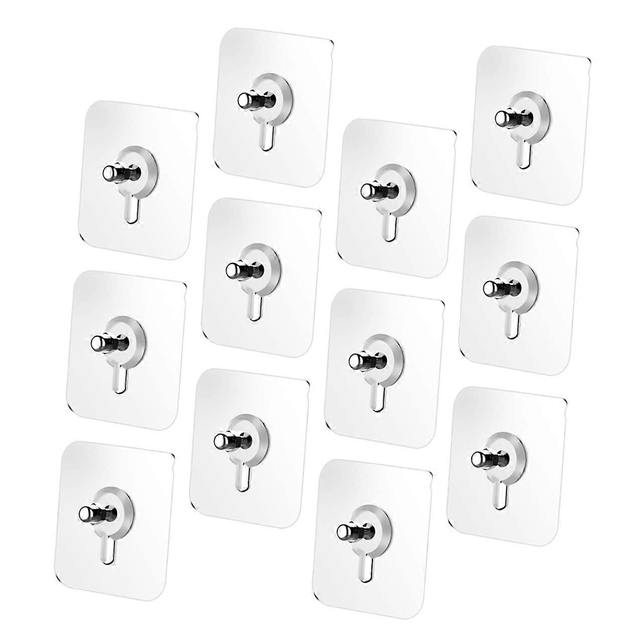 Self-adhesive screw hooks for wall mounting Transparent With Long Screws Included For Frames And Kitchen Panels