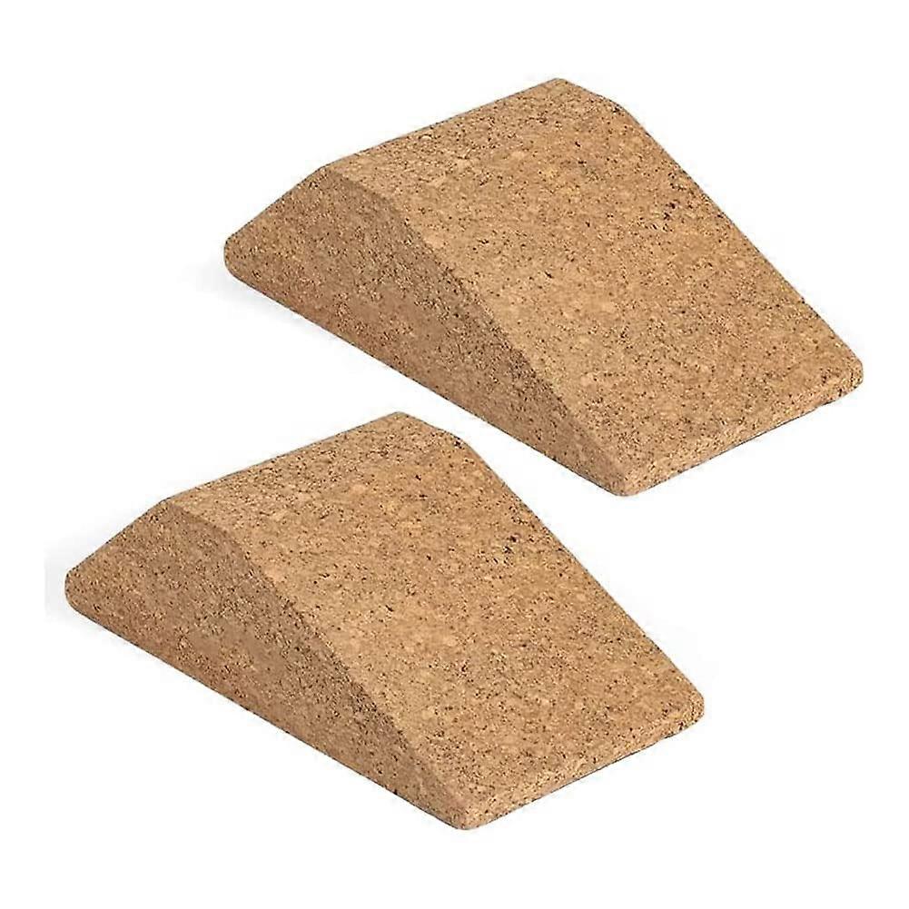 2 x Cork Wedge Blocks, nonslip squat ramp, squat platform for elevated squats and calf raises, inclined board