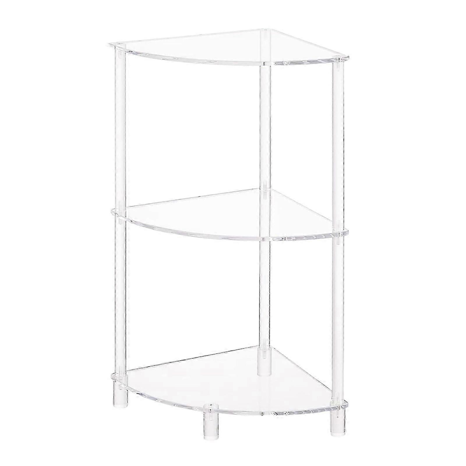 Stylish Acrylic Multitiered Accent Table Home Accessory For Small Space Saving Designs For Bedroom And Dorms Use