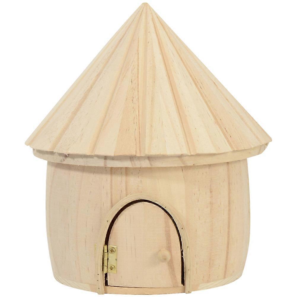 House Wood Crafts Wooden Creativity Desktop Storage Boxes Storage Function For Table 1Set