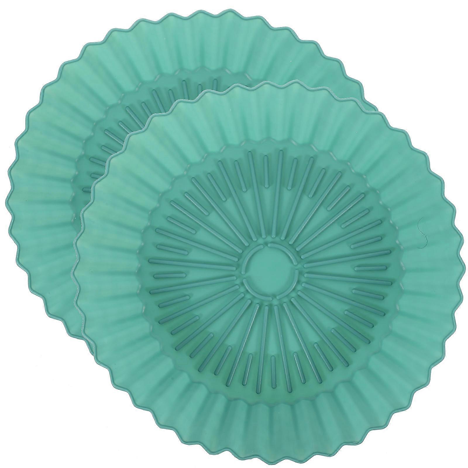 Air Fryer Panier Silicone Réutilisable Distribution De Chaleur À Usage À La Maison 19X5.6CM Bleu 2Pcs