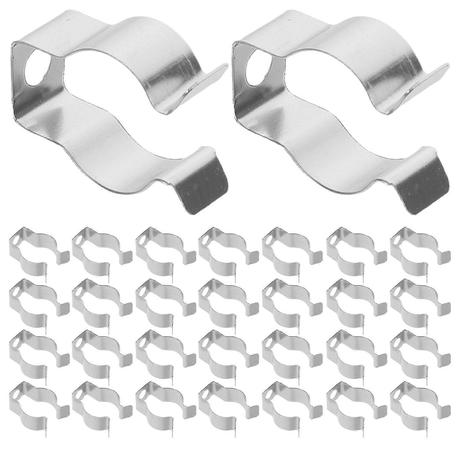 Lamp Tube Mounting Clips 100pcs Manganese Fixing Brackets for Fluorescent & LED Tubes Ceiling Wall Lighting Workstation Compatible with Aluminum Slots