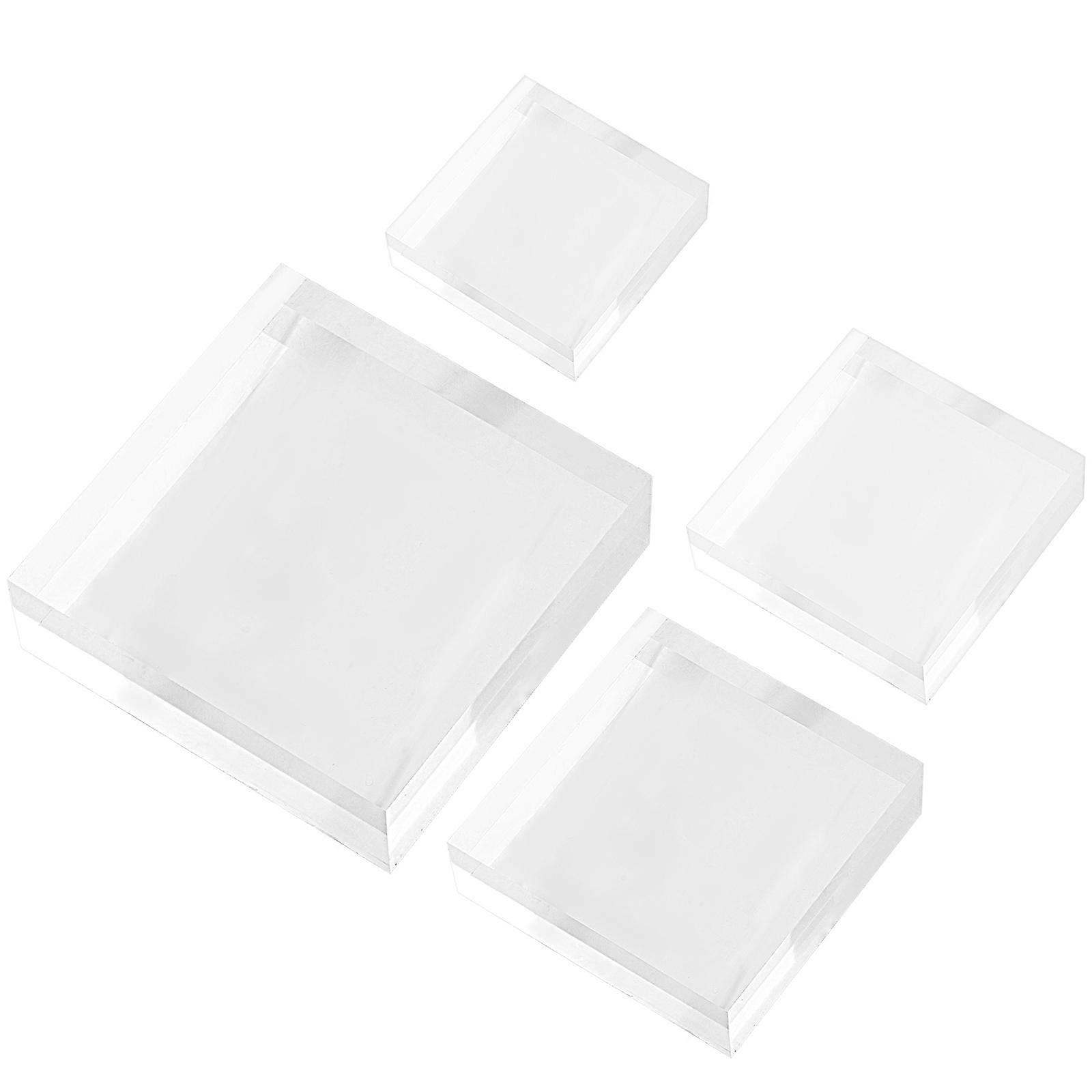 4pcs Acrylic Jewelry Display Blocks – Versatile Stands for Earrings, Rings, Necklaces – Scratch Resistant & Smooth Surface for Organized Arrangements