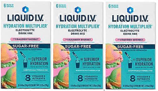 Liquid I.V. Hydration Electrolyte Mix Sugar Free Rainbow Sherbet 3 Pack