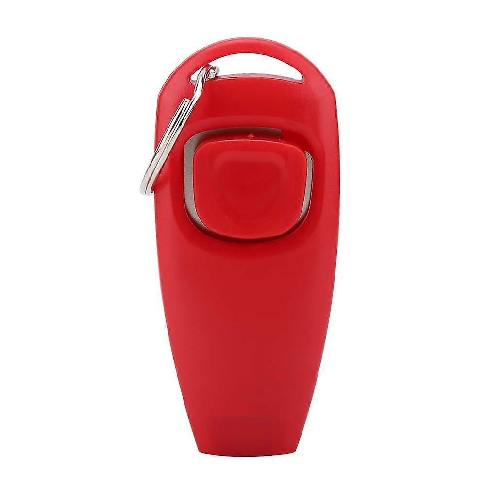 Pet Puppy Clicker Whistle Dog Training Obedience Cat Trainer Keyring Aid Click (Red)