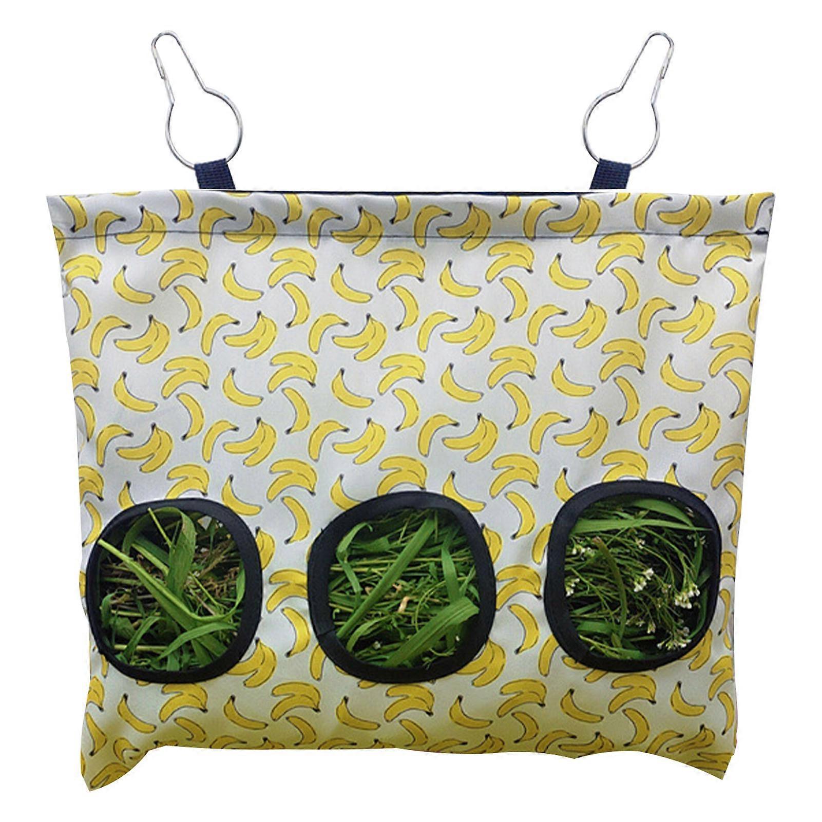 Hay Feeder Bag Large Capacity Oxford Cloth Hay Dispenser Hanging Feeder Bag for Rabbits Guinea Pig L