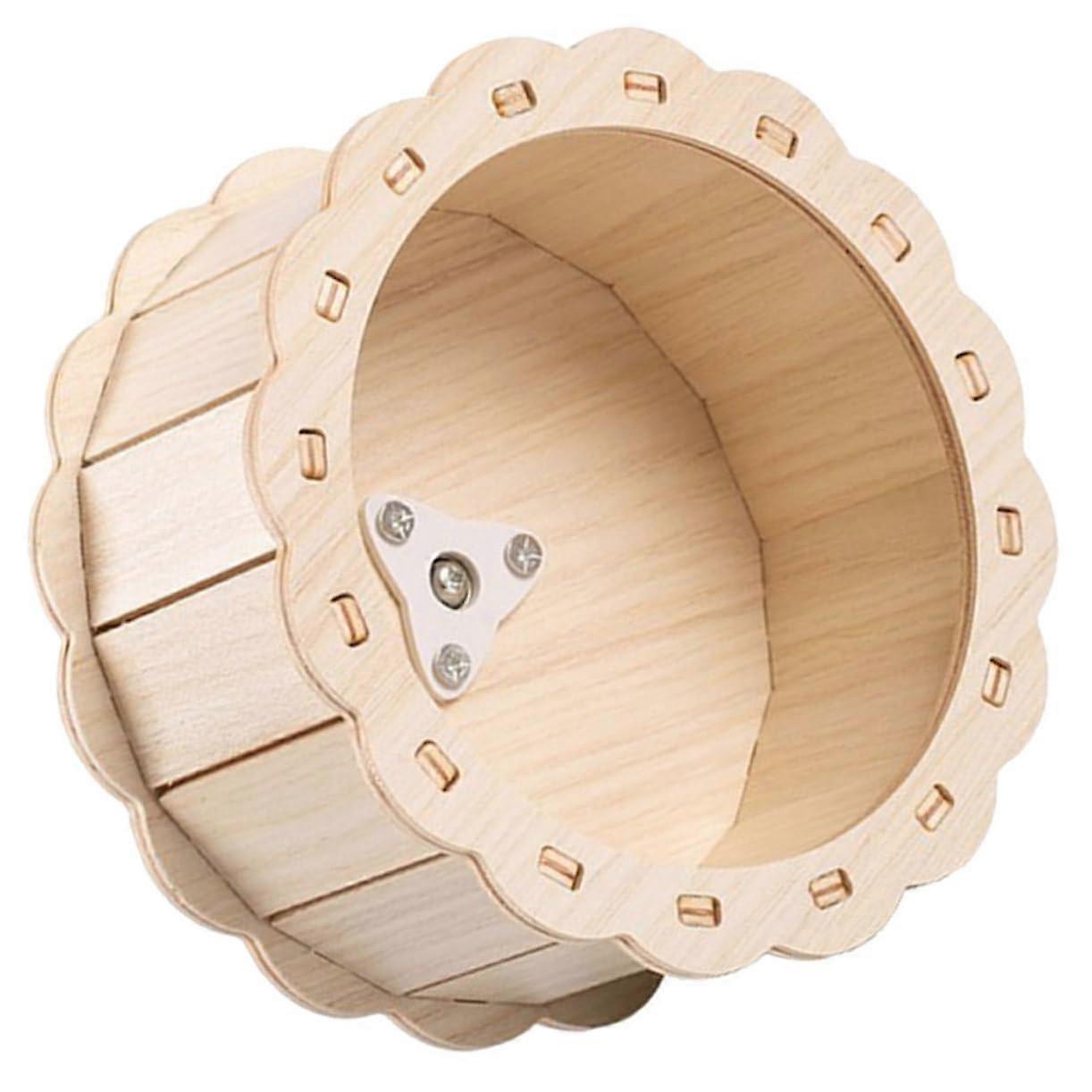 Wooden Exercise Wheel for Small Pets Hamster Running and Stress Relief for Hamsters Gerbils and Mice and