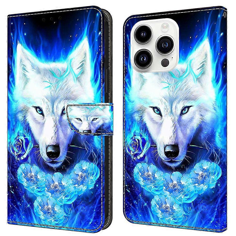 For iPhone 16 Pro Max Leather Case Pattern Printing Wallet Stand Flip Phone Cover