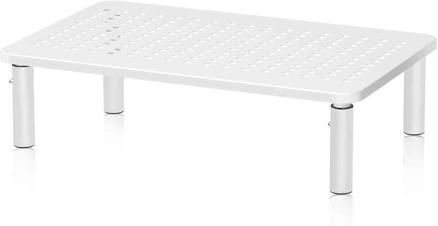 Computerskærm Riser Stand, Metal Skærm Stativ til Laptop, Printer Hvid