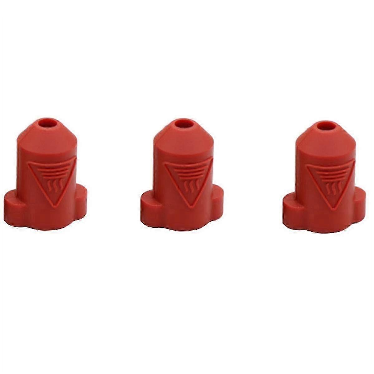 3Pcs Silicone Socks Heat Insulation Case Cover for Compatible Brand Ceramic Heating Block Kit Red