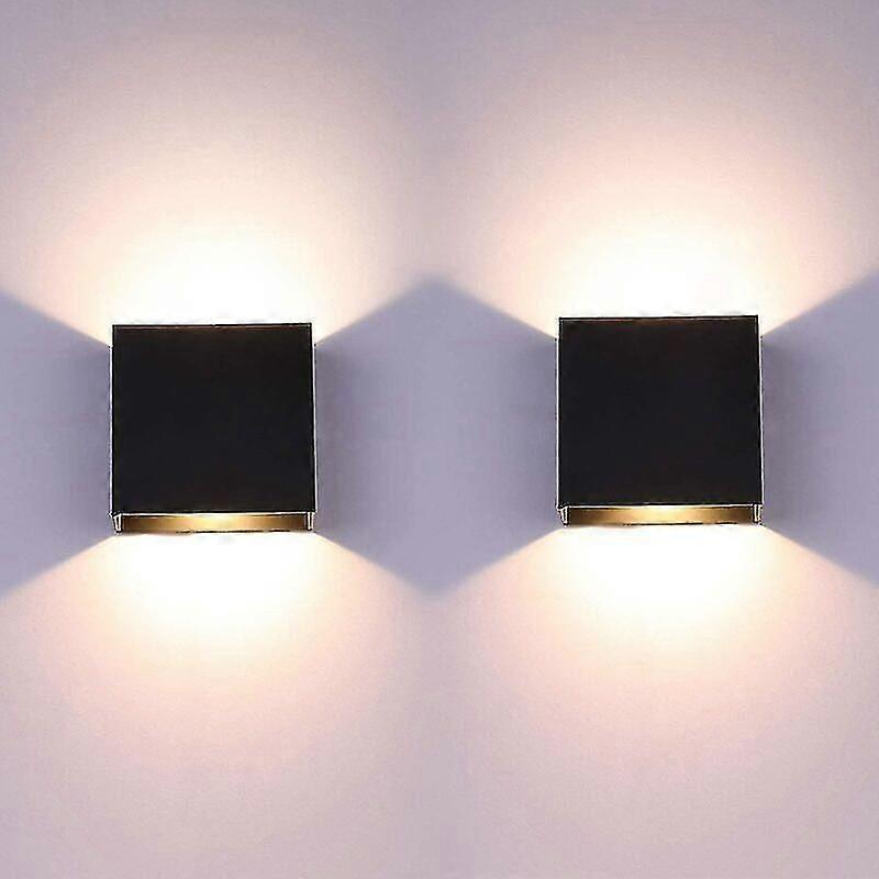 2pcs LED Wall Light 6W Aluminum Indoor Sconce Black
