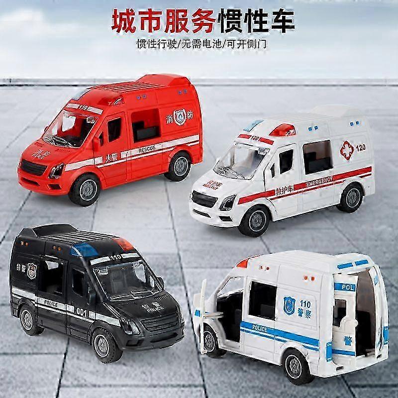 Simulation Inertial Vehicle Rescue Toy Car City Service Drop-Resistant Open Door Car Gift