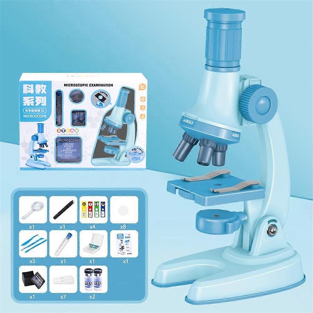 C2502U Kids Microscope Set 1200x Magnification Educational Science Toy STEM Learning Optical Kit for