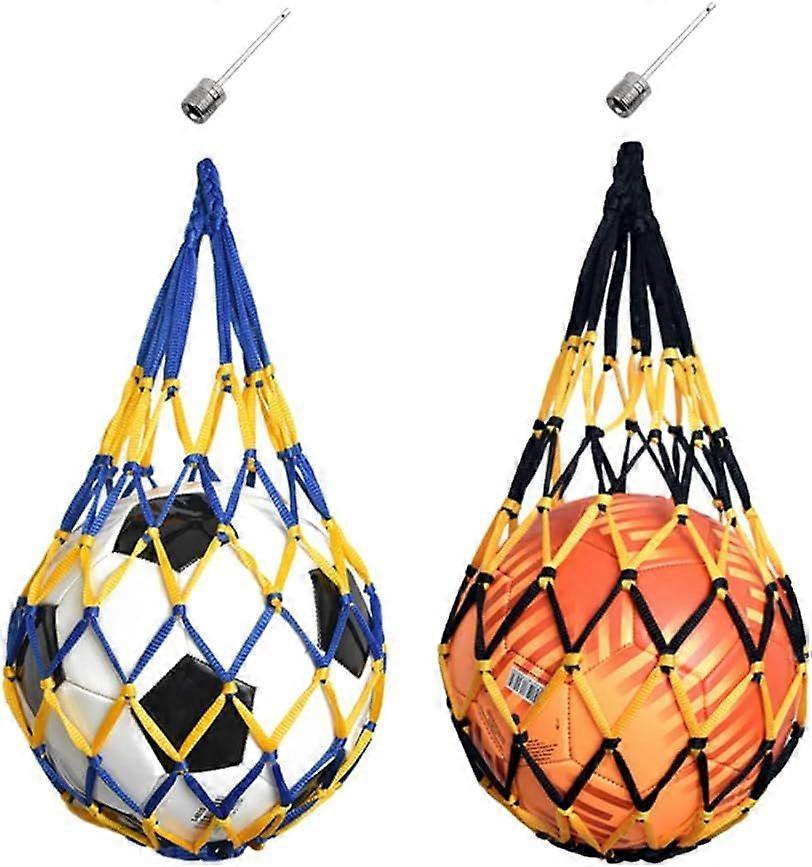 2 Pack Ball Net Bag - Basketball Net 1 Ball, Portable Ball Net Sports Net for Football, Basketball, Volleyball, Handball, Outdoor Cycling