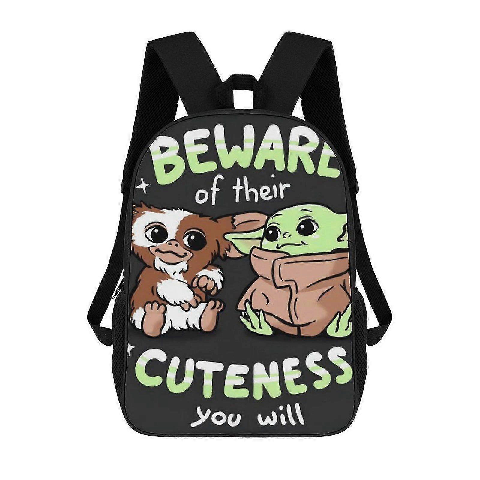 Conjunto de mochila Baby Yoda de 17 polegadas com lancheira e lápis Bolsa Mochila escolar