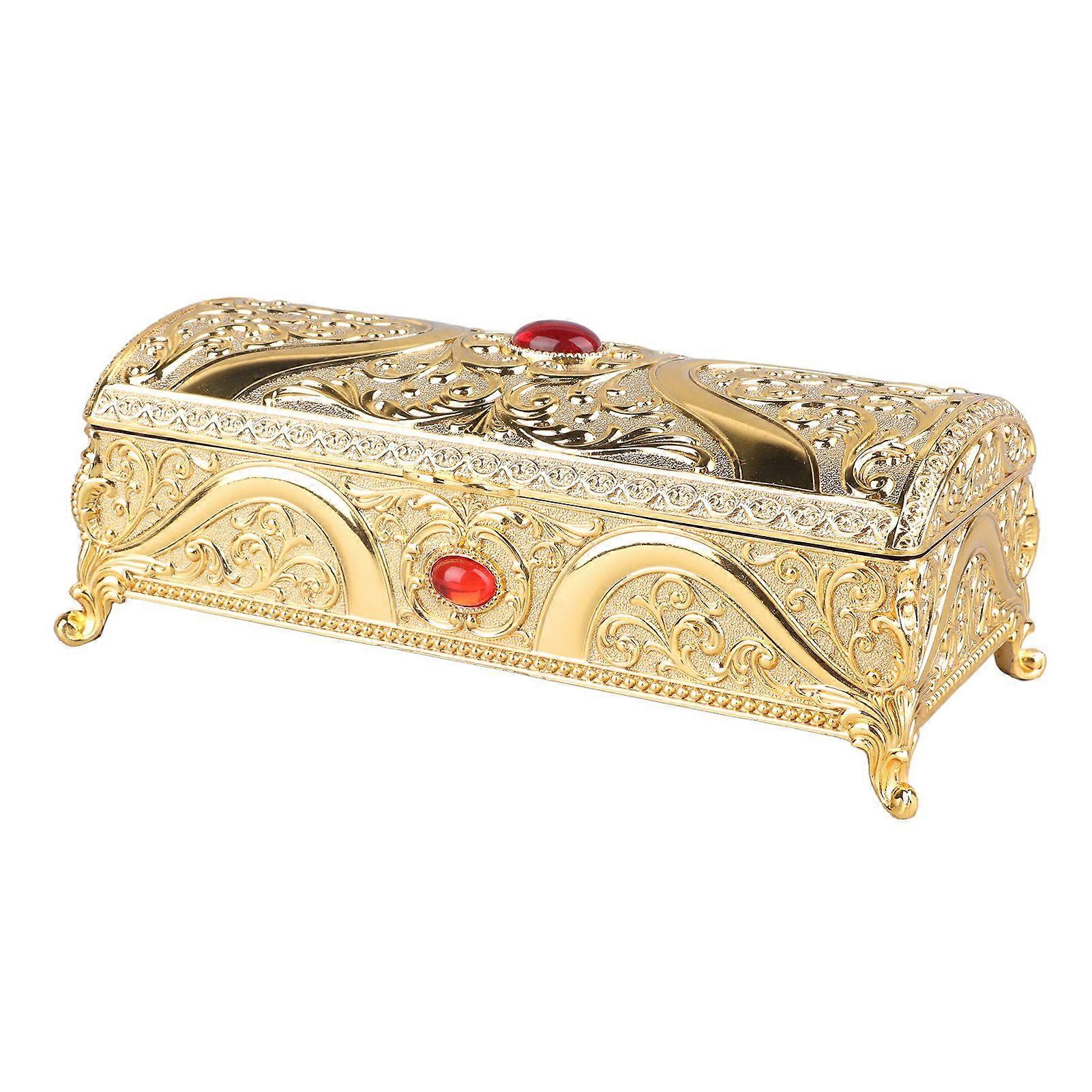 2025 Latest Model  Vintage Metal Jewelry Box Rectangle Delicate Pattern