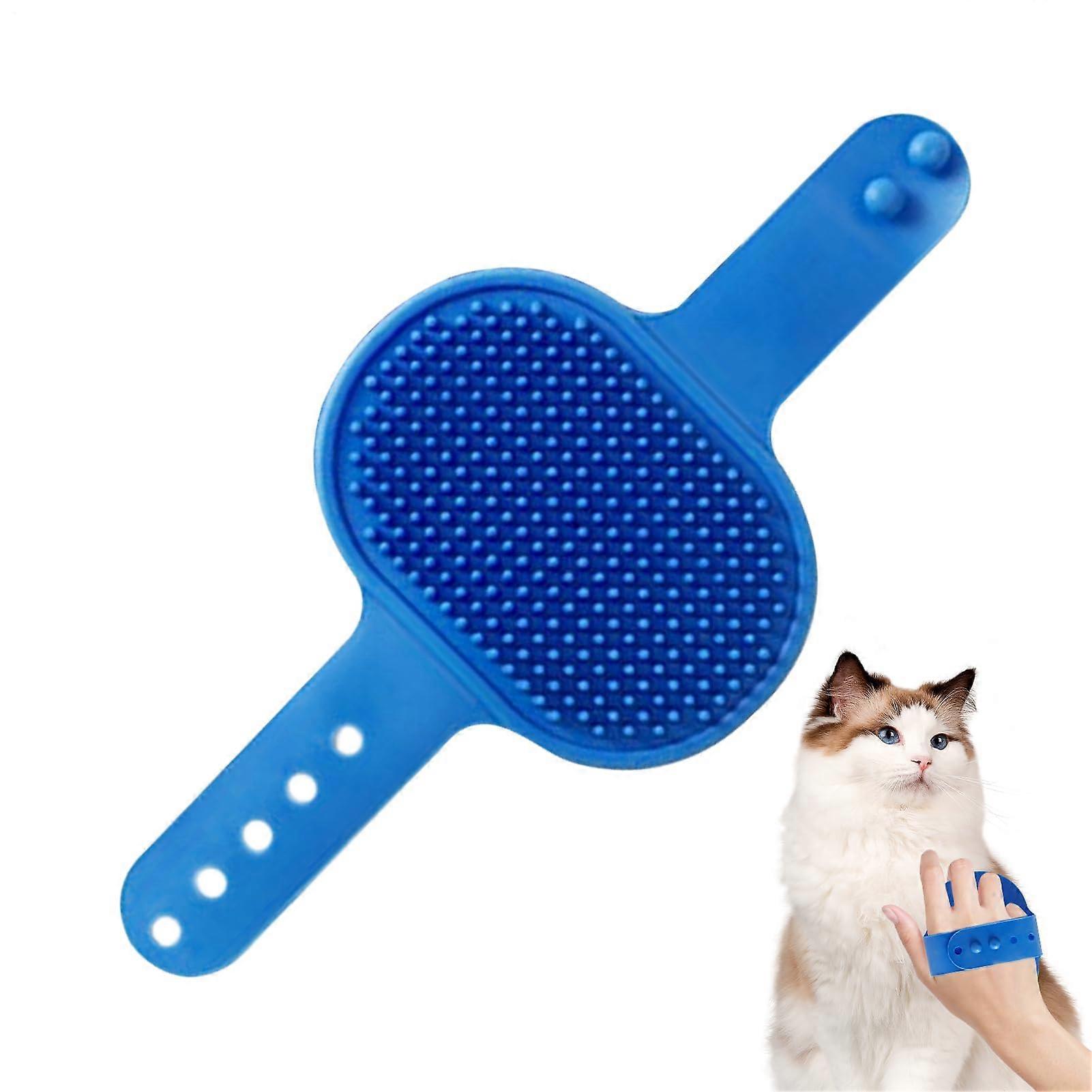 Katzenbürsten - Adjustable Cat Massage Brush for Coat Care - Wet and Dry Use for All Coat Lengths and Breeds, Blue