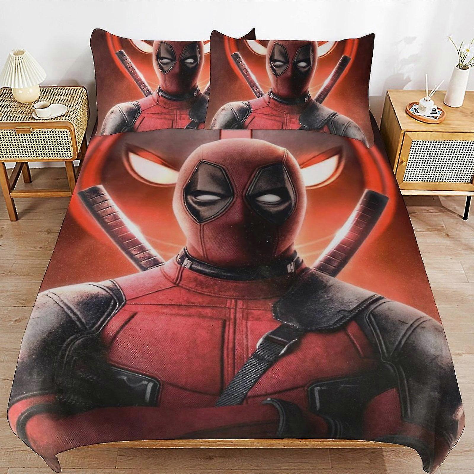 Conjuntos de Cama de Anime Fofos Decoração de Quarto Leve com Impressão 3D, 1 Capa de Edredom e 2 Travesseiros para Crianças 79x90