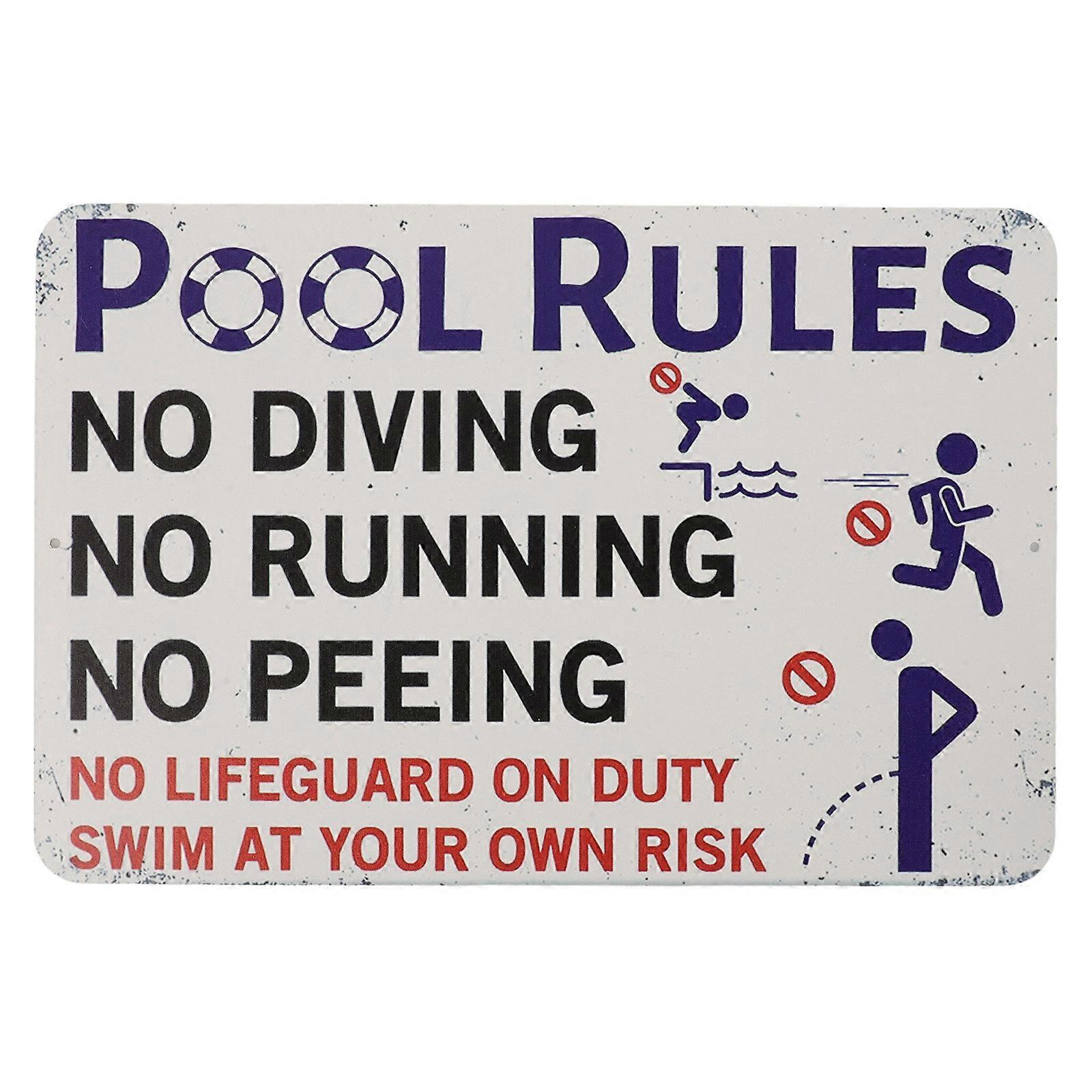 Here's a well structured product description for your **Metal Pool Rules Sign**:
### **Metal Pool Rules Sign – Durable Outdoor Warning Board for