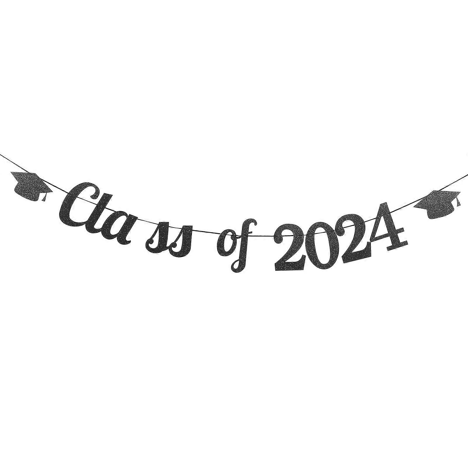 1 Set Graduation Party Banner Decoration, Black Cap Class Bunting, Easy Assembly Photo Prop for Celebratory Events to Enhance Party Atmosphere
