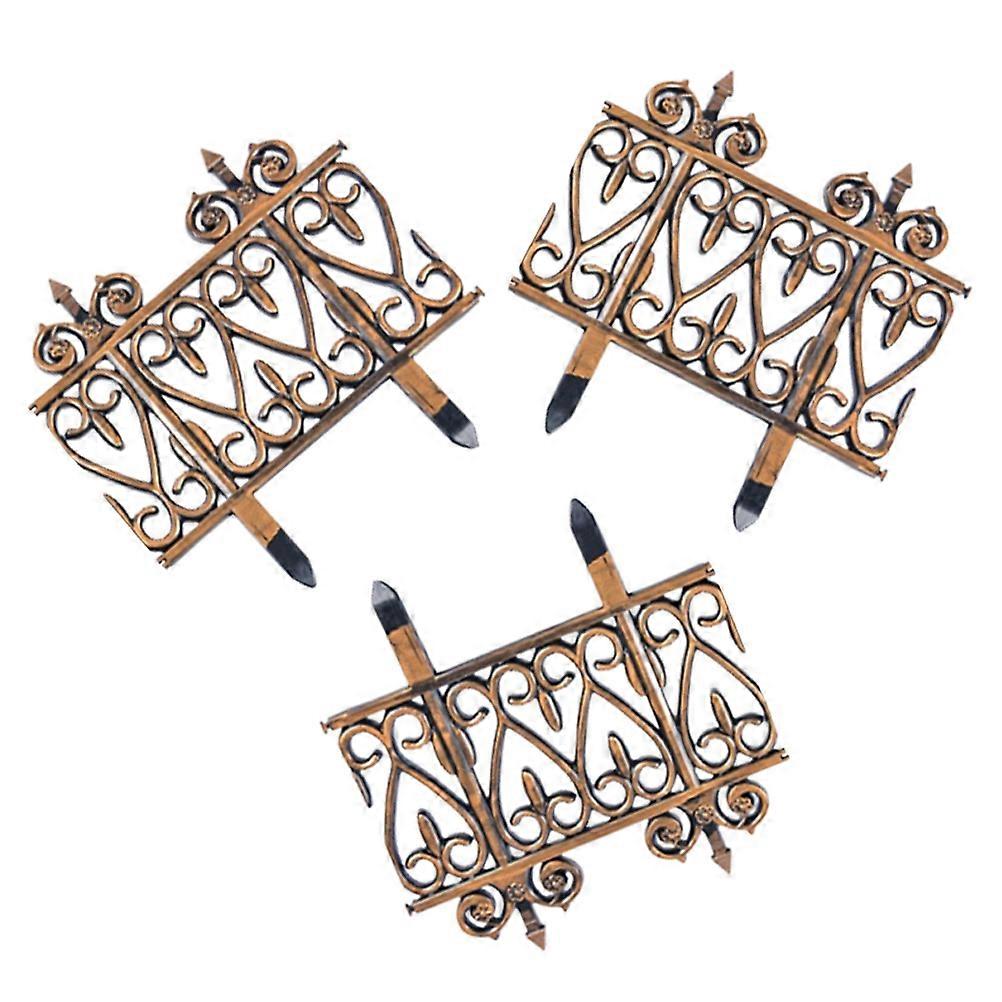Picket Fence Garden Border Decorative Fencing 35.00X31.50X1.50CM Rectangular Garden Decoration 3Pcs