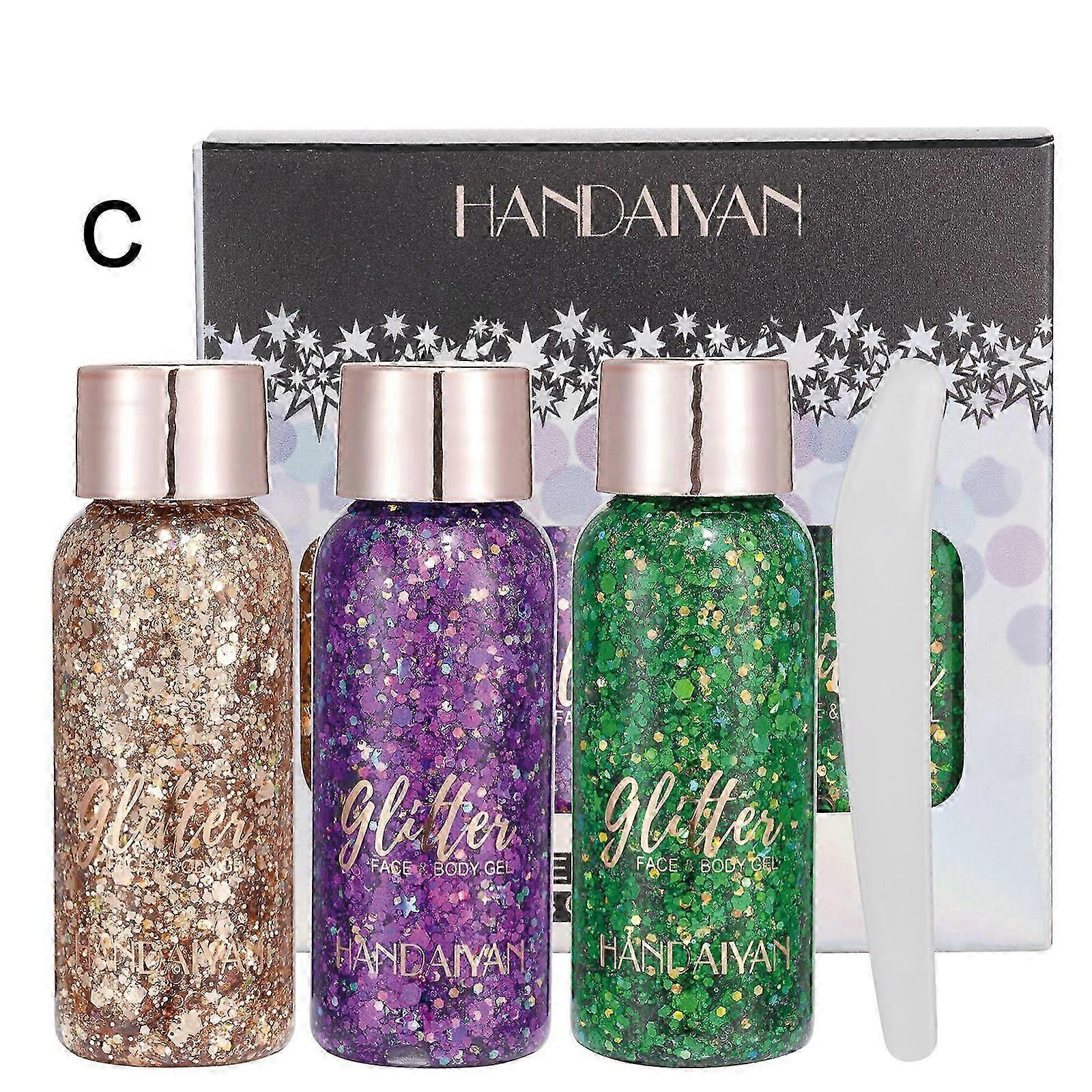 スプーン付きフェイスボディグリッタージェル、マーメイドスパンコール粘着グリッター、チャンキーグリッターアイリップネイルヘアグリッター、スパークリングハロウィングリッター