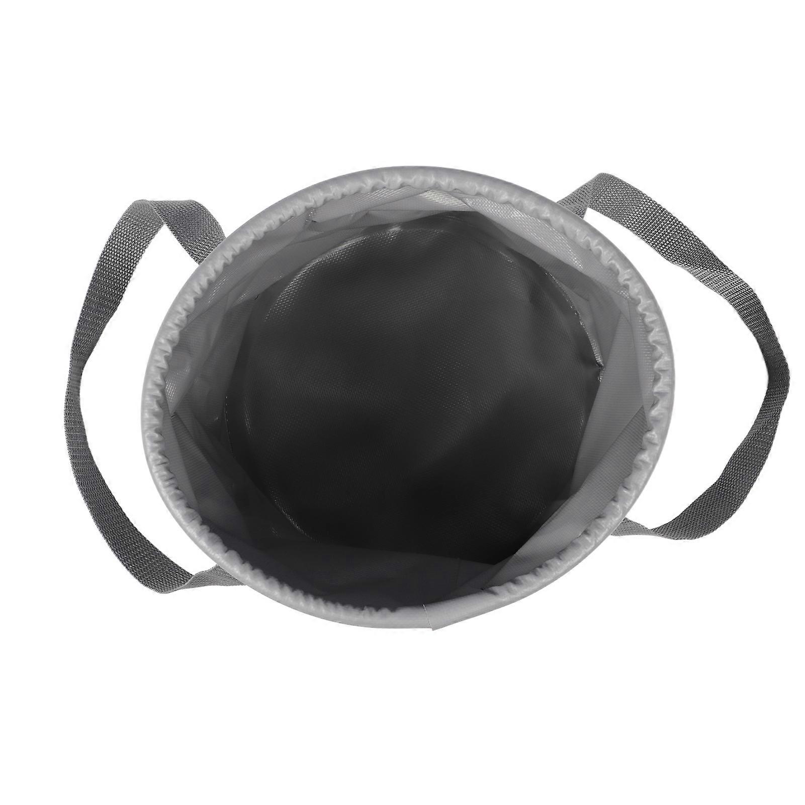 Collapsible Bucket Thickened Large Capacity Portable Folding Water Container with Handle for Camping Fishing Gray 10L