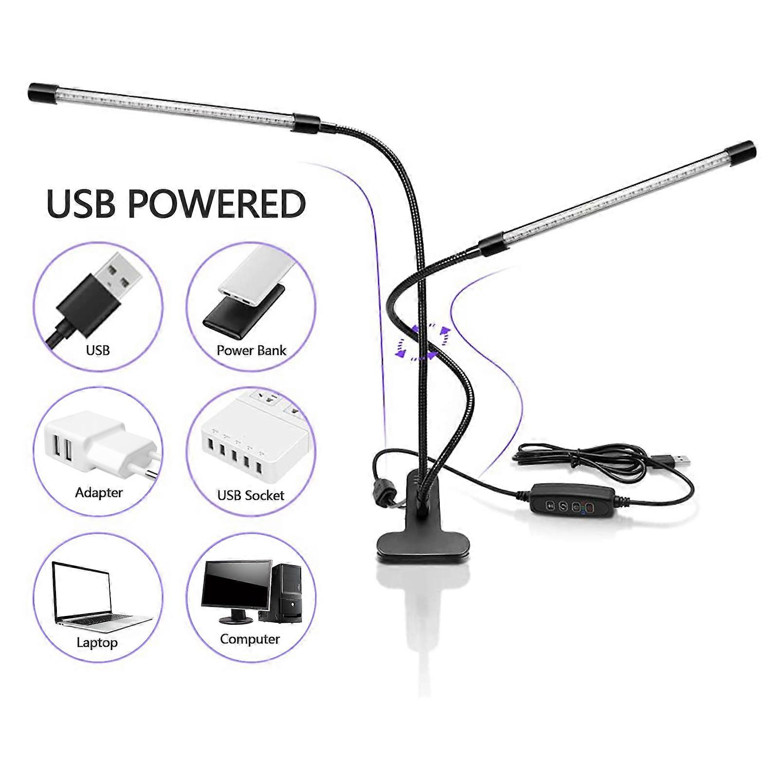 LED UV Lamp Manicure UV Gel Curing Lamp 20W UV Light with Clip 10-level Dimming Timing Function