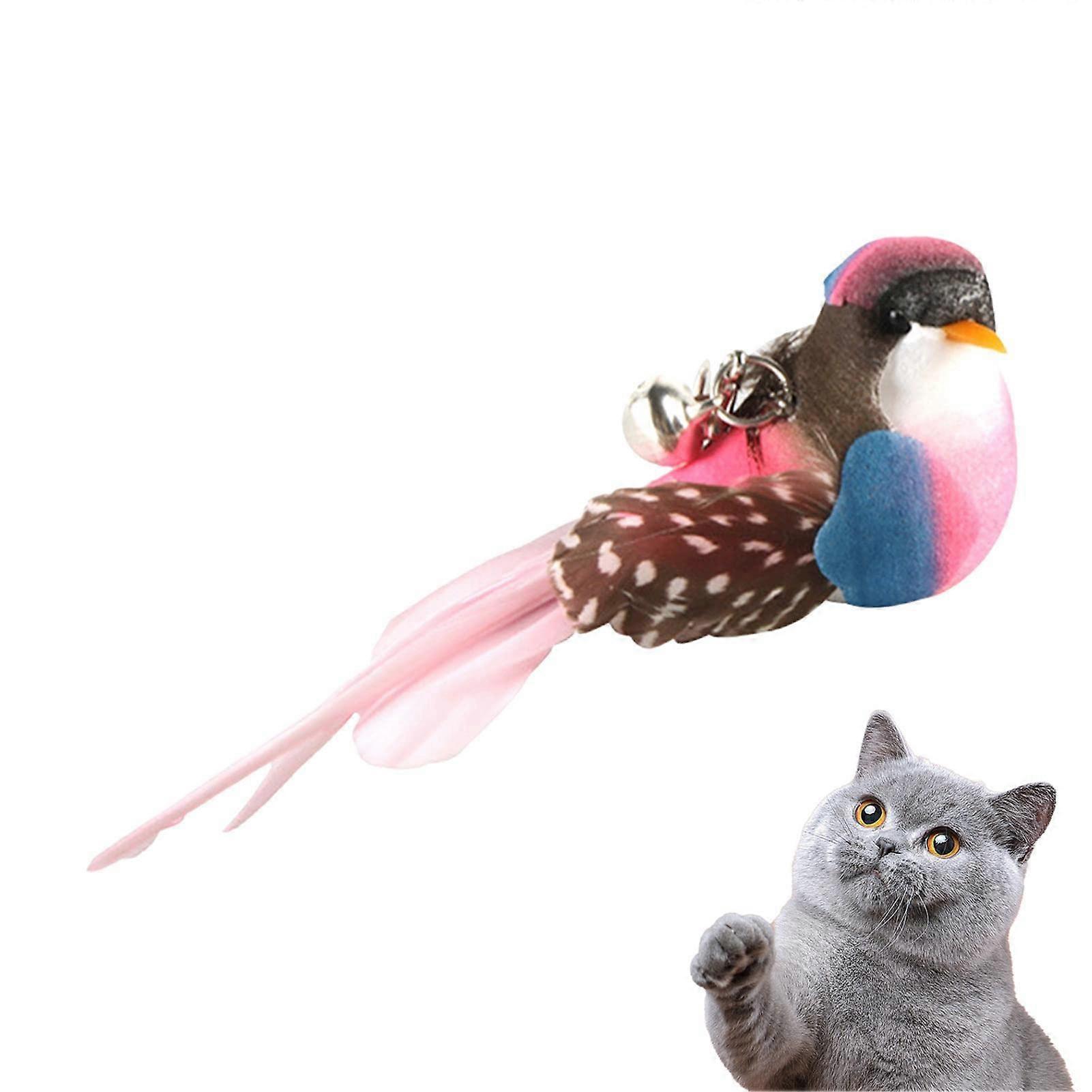 Bird Cat Toy Cat Feather Bird Bell Toy, Replacement Cat Toy Wand Refills, Handmade Cat Toy Bird Replacement for Cat Stick, Cat Toy