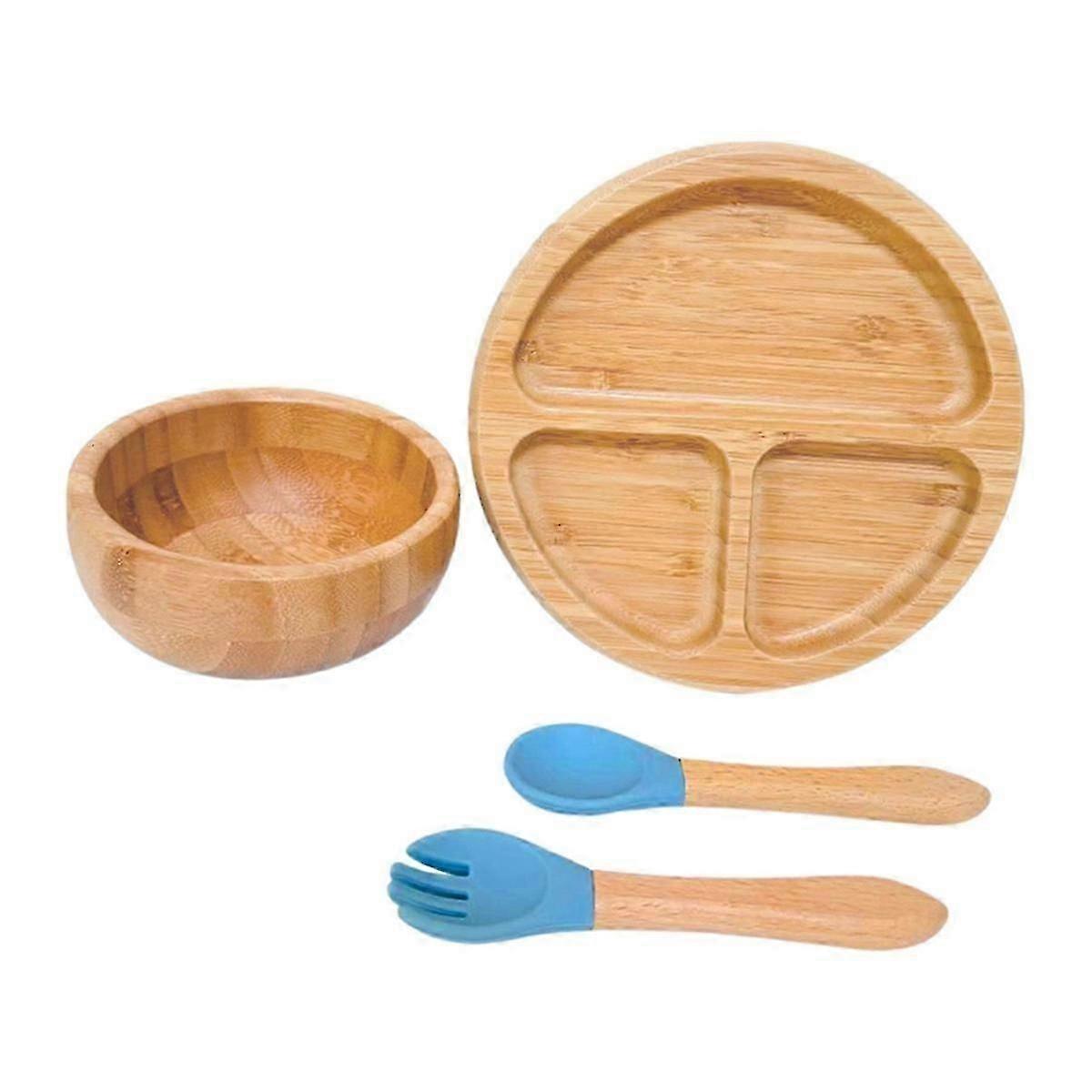 Bamboo and Silicone Weaning Kit, Suitable for Feeding Kits over 6 Months, Non- and Easy to Clean. jn