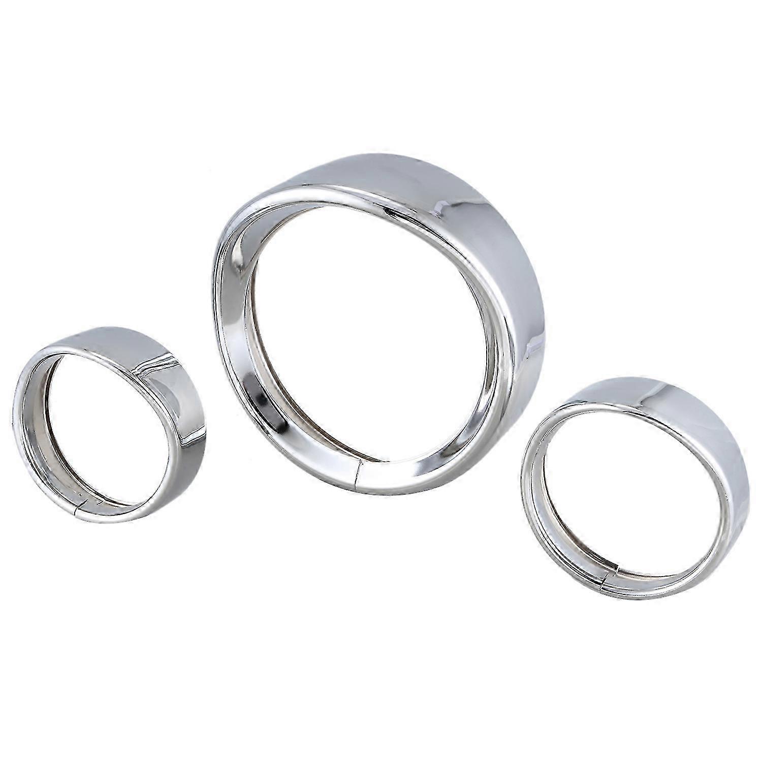 Motorcycle 7 Inch + 4.5 Inch Headlight Trim Ring Visor Style for Touring Road King Electra Glide Softail Fld/Flh Motorcycle AccessSilver SZRH A-D