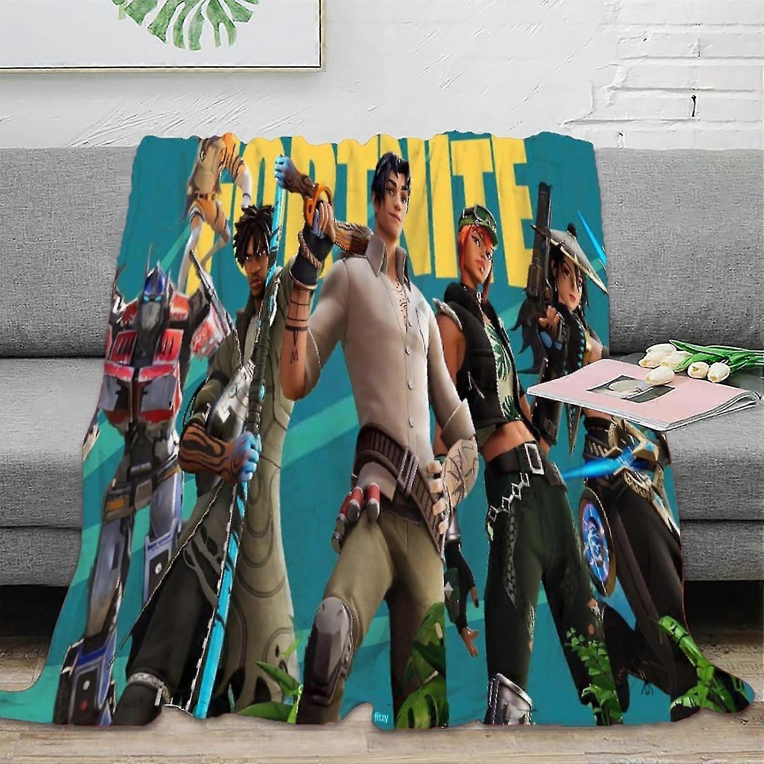 Lightweight Warm Throw Blanket for Kids, Comfy Plush Flannel Fleece Soft Fluffy Blanket Suitable for Fortnite Fans