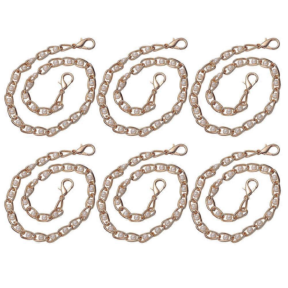 6pcs Pearl Chain Strap for Handbags Elegant Replacement Accessories for Stylish Crossbody & Shoulder Use, High Gloss Finish