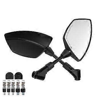 1 Pair Rearview Side Mirrors 360 Degree Rotation Universal for Motocycle Scooter ATV Dirt Bike 0.3in 0.4in MountingBlack Stripe