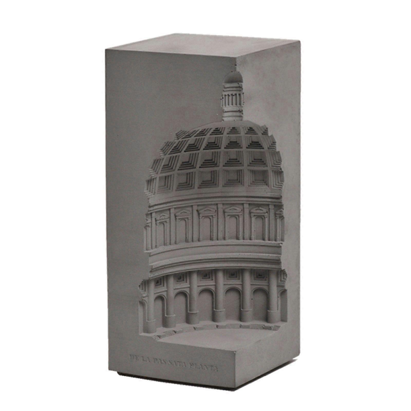 Nordic Style Cement Architecture Ornament Mini Castle Model Crafts Supplies for Home Bedroom Office Desktop Decoration