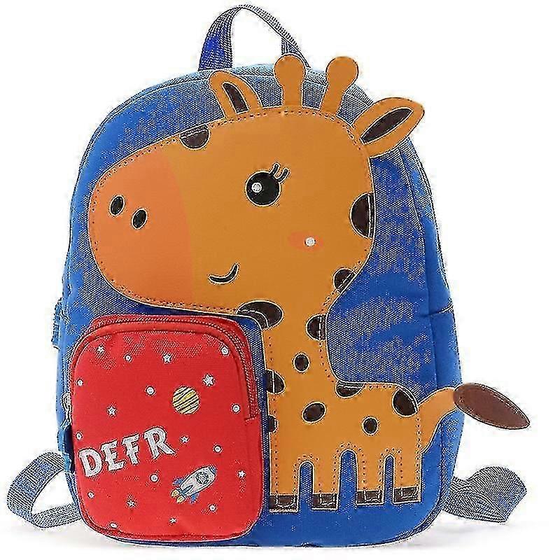 漫画キャンバス子供学校バックパック子供バックパック幼稚園動物キリンキッズスクールバッグ女の子のための男の子スクールバガ